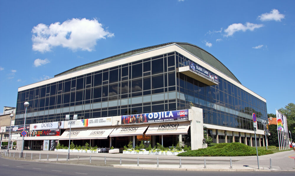 In front of the Vatroslav Lisinski Concert Hall