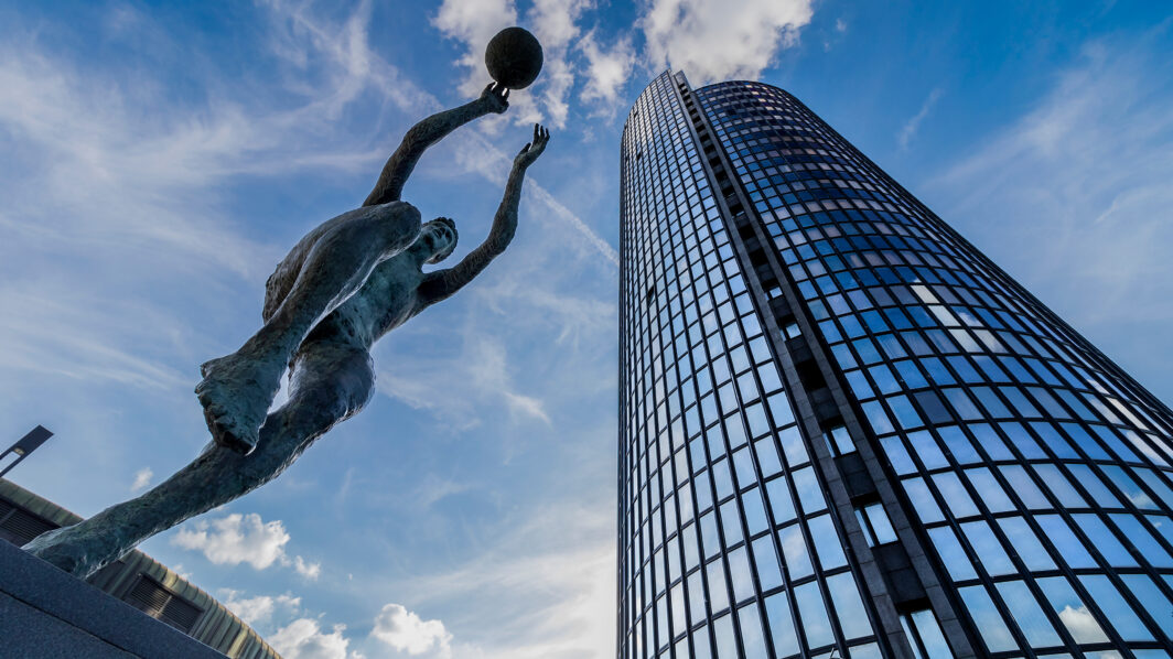 Dražen Petrović's statue in front of the Cibona Hall