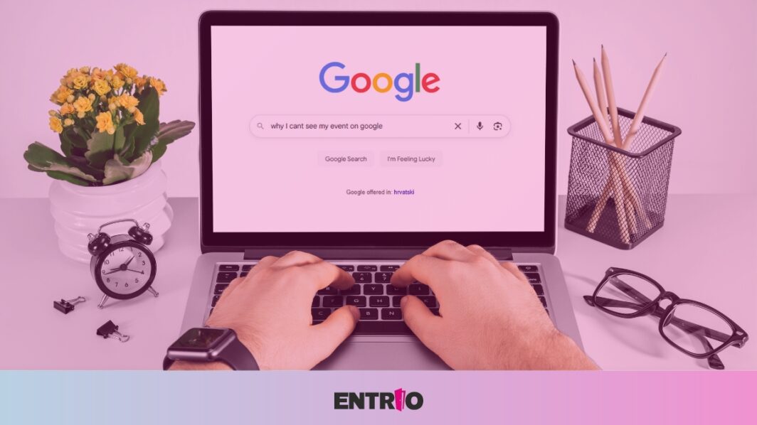 person searching for event on google